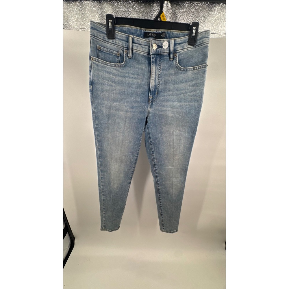 Lauren Ralph Lauren Womens Size 8 Skinny Jeans Light Wash‎ Blue Denim High Rise
